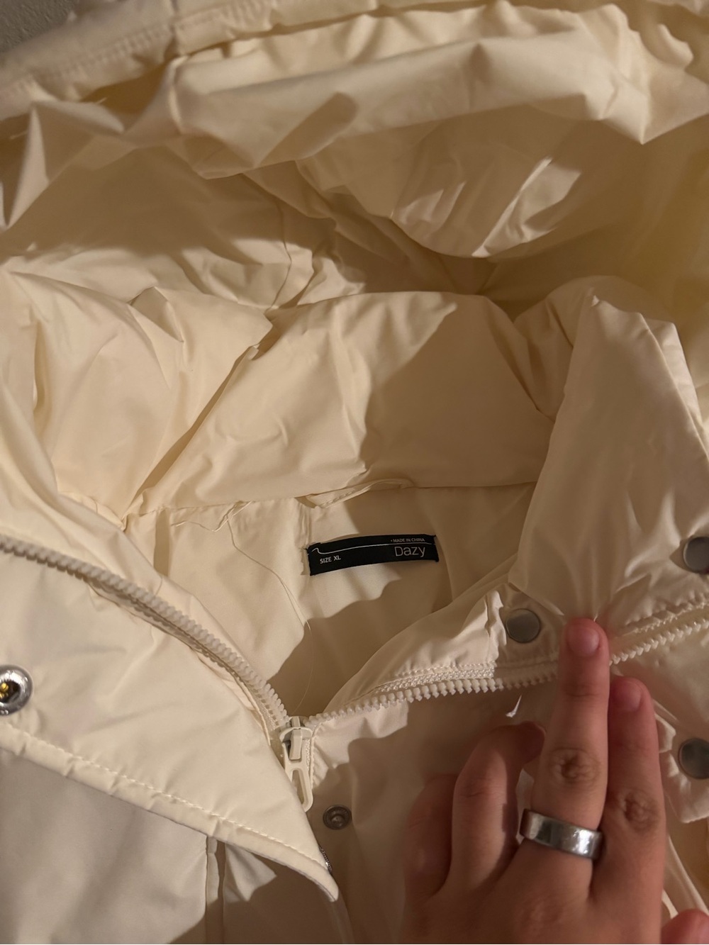 Cream puffer jacket